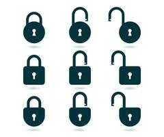 Lock and unlock vector icons set. Security symbol for your web site design, logo, app, UI. Vector illustration