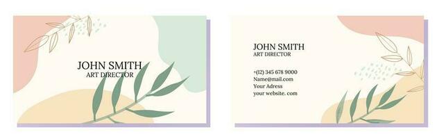 abstract bohemian style namce card business card vector