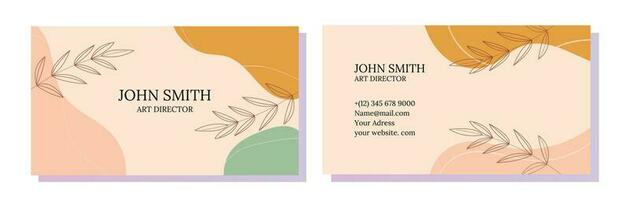 abstract bohemian style namce card business card vector