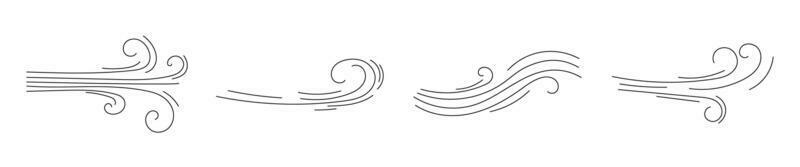 wind element flow doodle vector