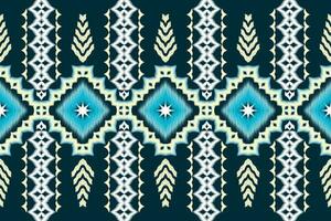 Ikat Figure aztec embroidery style. Geometric ethnic oriental traditional art pattern.Design for ethnic background,wallpaper,fashion,clothing,wrapping,fabric,element,sarong,graphic,vector illustration vector