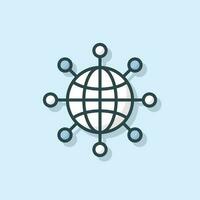 Network business and finance mnimal icon vector