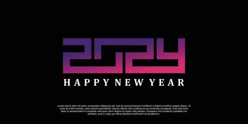 2024 happy new year logo design