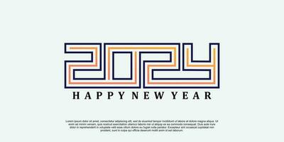 2024 contento nuevo año logo diseño vector