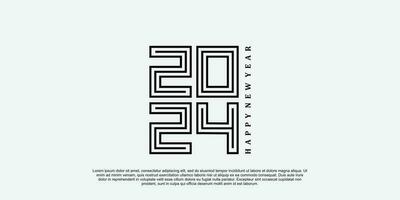 2024 happy new year logo design vector