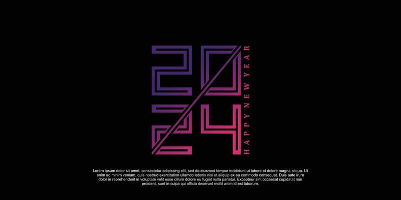 2024 happy new year logo design