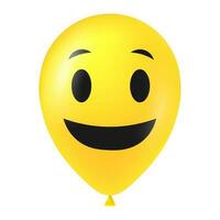 Halloween yellow balloon illustration with scary and funny face vector