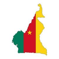 Camerún mapa silueta con bandera aislado en blanco antecedentes vector