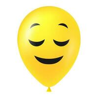 Halloween yellow balloon illustration with scary and funny face vector