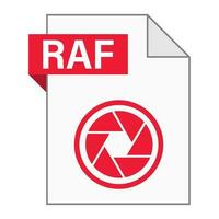 diseño plano moderno del icono de archivo raf para web vector