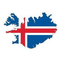 Iceland map silhouette with flag isolated on white background vector
