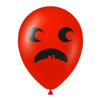 Halloween red balloon illustration with scary and funny face vector