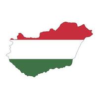 Hungary map silhouette with flag isolated on white background vector