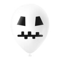 Halloween white balloon illustration with scary and funny face vector