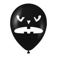 Halloween black balloon illustration with scary and funny face vector