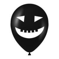 Víspera de Todos los Santos negro globo ilustración con de miedo y gracioso cara vector