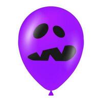 Halloween purple balloon illustration with scary and funny face vector