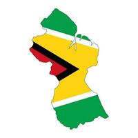 Guyana map silhouette with flag isolated on white background vector