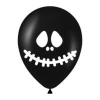 Halloween black balloon illustration with scary and funny face vector