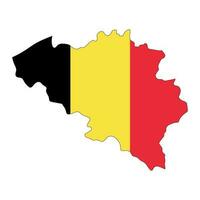 Belgium map silhouette with flag isolated on white background vector