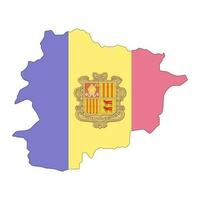 andorra mapa silueta con bandera aislado en blanco antecedentes vector