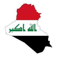 Iraq map silhouette with flag isolated on white background vector