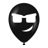 Halloween black balloon illustration with scary and funny face vector