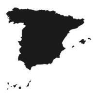 Highly detailed Spain map with borders isolated on background vector