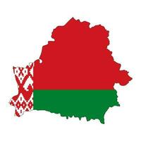 Belarus map silhouette with flag isolated on white background vector