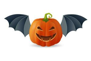 Halloween scary orange pumpkin Holiday cartoon concept vector