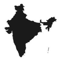 Mapa de la India muy detallado con bordes aislados en segundo plano. vector