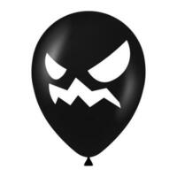 Halloween black balloon illustration with scary and funny face vector