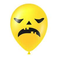 Víspera de Todos los Santos amarillo globo ilustración con de miedo y gracioso cara vector