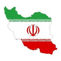 Iran map silhouette with flag isolated on white background vector