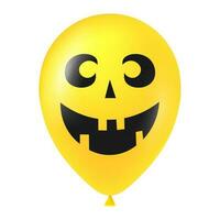 Halloween yellow balloon illustration with scary and funny face vector