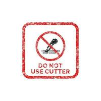 Do not use cutter packaging mark icon symbol vector