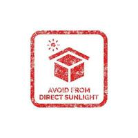 Avoid from direct sunlight packaging mark icon symbol vector