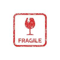 Fragile packaging mark icon symbol vector