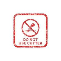 Do not use cutter packaging mark icon symbol vector