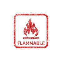 inflamable embalaje marca icono símbolo vector
