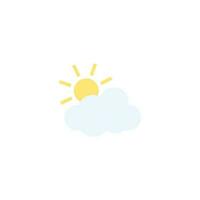 Sunny cloudy weather icon vector isolated