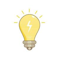 light bulb with bolt icon vector. flat design illustration vector