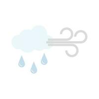 windy and drizzling weather icon vector