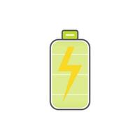 battery icon with bolt fast charge  vector. flat design illustration vector