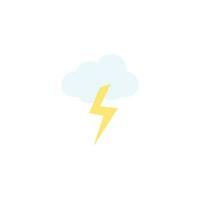 Cloudy weather and thunder icon vector