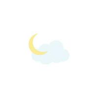 Cloudy weather at night icon vector