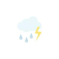 Drizzle and thunder weather icon vector