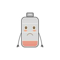 sad character battery mascot vector