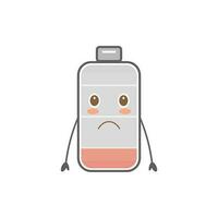 sad character battery mascot vector