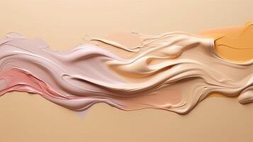 cosmetic smears of creamy texture on a pastel beige background variation 4 photo